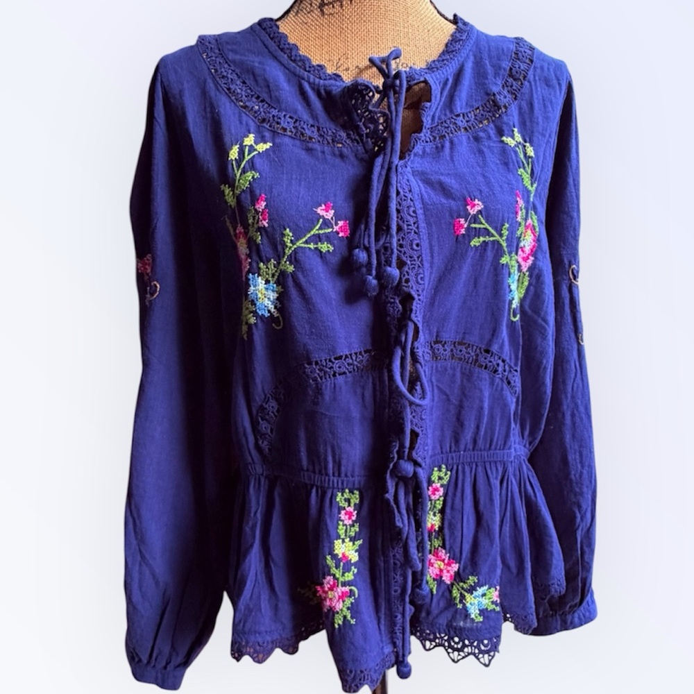 Embroidered blue Blouse